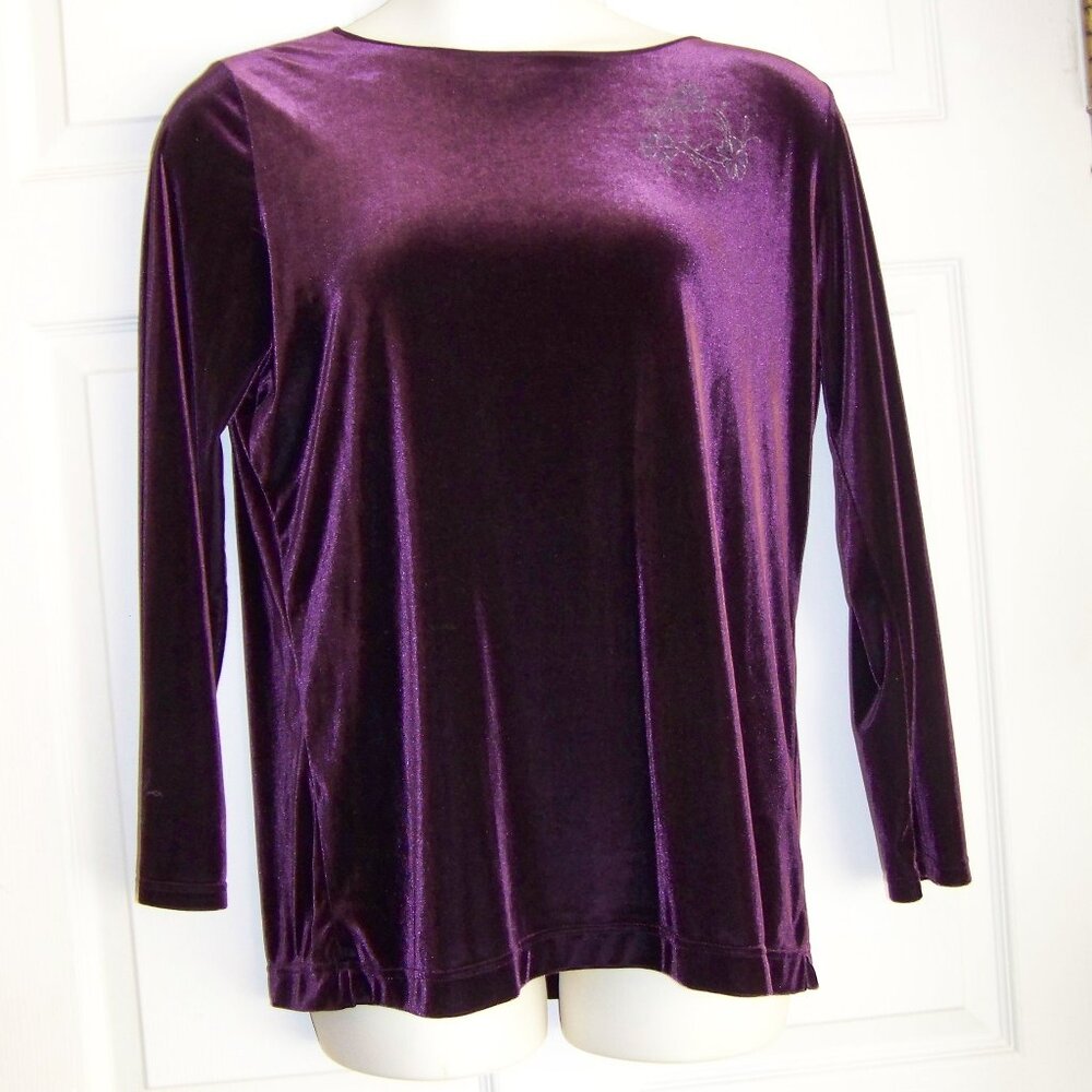 Liz Claiborne Liz Sport purple velvet tunic
